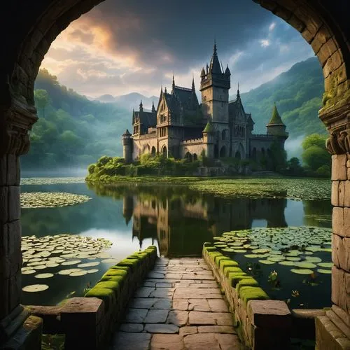 fairytale castle,fairy tale castle,fairy tale castle sigmaringen,fairy tale,fairytale,a fairy tale,fantasy picture,gold castle,medieval castle,fantasy landscape,moated castle,castle,castles,castlelike,hohenzollern castle,moat,castle of the corvin,windows wallpaper,house with lake,knight's castle,Illustration,Retro,Retro 02