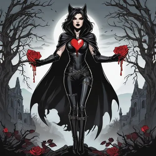 gothic woman,queen of hearts,vampire woman,vampire lady,vampyres,scarlet witch,Unique,Design,Sticker