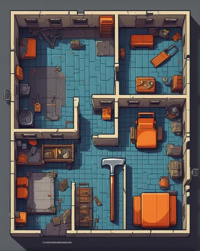 an apartment,apartment,apartment house,basement,shared apartment,rooms,apartments,barracks,tenement,laundry room,dungeon,apartment complex,dormitory,treatment room,retirement home,cellar,terracotta tiles,apartment block,tileable,tavern,Illustration,Vector,Vector 06