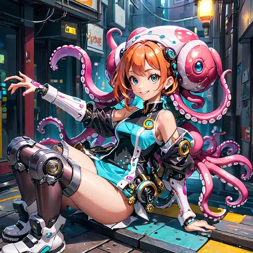 octopus tentacles,medusa gorgon,octopus,medusa,nami,calamari,pink octopus,tentacle,nautilus,tentacles,cephalopod,fun octopus,cephalopods,hatsune miku,cg artwork,miku,mikuru asahina,nora,harajuku,squid game card,Anime,Anime,General