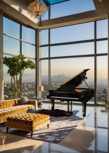 grand piano,the piano,steinway,luxury home interior,penthouses,great room,piano,living room,beautiful home,luxury home,livingroom,luxury real estate,luxury property,steinways,modern living room,luxuriously,piano bar,loft,piano keyboard,pianos,Illustration,Realistic Fantasy,Realistic Fantasy 18