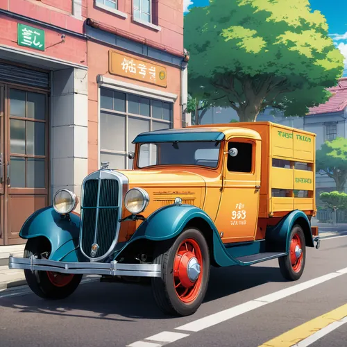 mail truck,delivery truck,retro vehicle,engine truck,ford truck,rust truck,vintage vehicle,fire truck,ford cargo,school bus,road roller,delivering,food truck,delivery trucks,kei truck,courier box,truck,datsun truck,firetruck,schoolbus,Illustration,Japanese style,Japanese Style 03