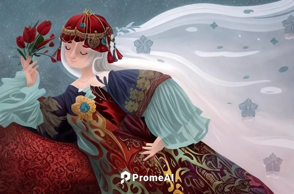 the snow queen,the carnival of venice,suit of the snow maiden,fairy tale character,queen of hearts,fairytale characters,game illustration,white rose snow queen,fantasy portrait,priestess,rusalka,sci f