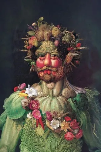 girl in a wreath,bjork,bacchus,iranian nowruz,greengrocer,pachamama,forest man,girl in flowers,gardener,romanescu,flower fairy,kahila garland-lily,folklore,painter doll,faun,self-portrait,garden fairy,rococo,rhubarb,novruz