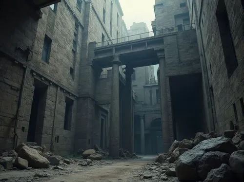 dishonored,theed,gunkanjima,hashima,osgiliath,aleppo,ruin,barajneh,destroyed city,undercity,karnak,ruins,darktown,sulaco,ezzor,yarmouk,varsavsky,neverwhere,industrial ruin,abnegation,Photography,General,Realistic