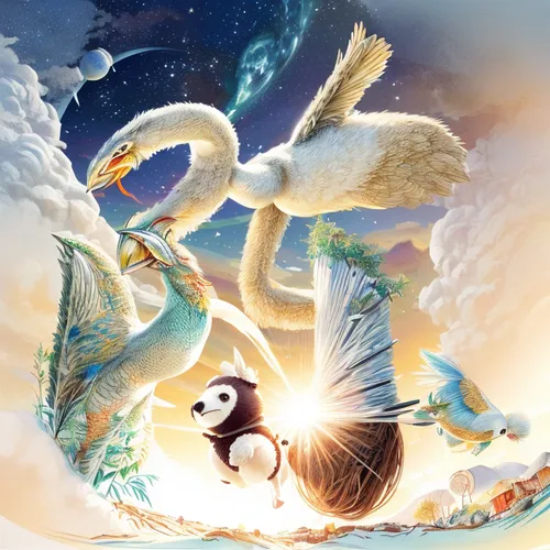 bird kingdom,bird bird kingdom,birds of the sea,fantasy picture,flying birds,dove of peace,children's background,antasy,the zodiac sign pisces,swan lake,constellation swan,background image,gryphon,ornithology,fantasy art,bird in the sky,3d fantasy,fairies aloft,flying island,sea birds