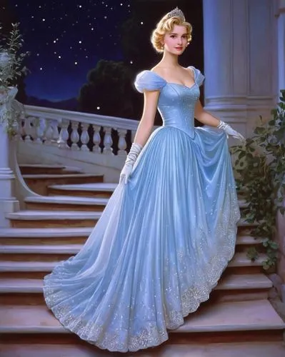 cinderella,hoopskirt,ball gown,elsa,crinoline,maureen o'hara - female,debutante,grace kelly,tiana,quinceanera dresses,princess sofia,a princess,evening dress,fantasia,trisha yearwood,fairy tale character,lady of the night,girl in a long dress,jasmine blue,cinderella shoe,Art,Classical Oil Painting,Classical Oil Painting 15