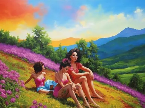 Painting Abstract Body Art Oil Painting
,lachapelle,girl and boy outdoor,art painting,ravensburger,purple landscape,fantasy picture,oil painting on canvas,mountain scene,mostovoy,landscape background,