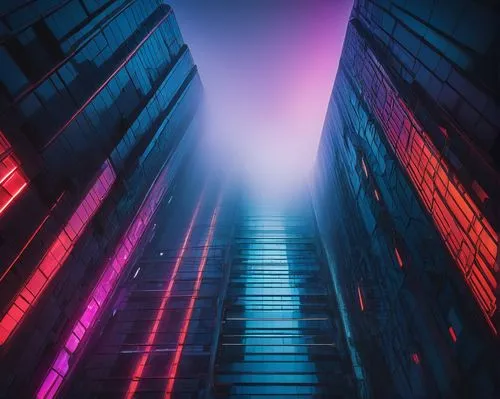 skyscraper,skyscrapers,cybercity,mainframes,ctbuh,urban towers,hypermodern,colorful city,colored lights,colorful light,purpleabstract,ascending,the skyscraper,highrises,cyberpunk,alleyway,pc tower,ultraviolet,high rises,vertigo,Art,Classical Oil Painting,Classical Oil Painting 16