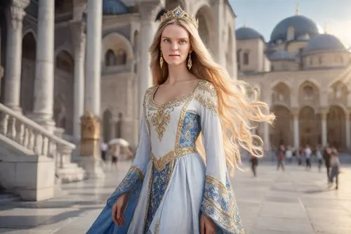 celtic queen,elven,accolade,arabian,rapunzel,priestess,eufiliya,girl in a long dress,suit of the snow maiden,princess sofia,miss circassian,russian folk style,girl in a historic way,the snow queen,samara,imperial period regarding,imperial coat,thracian,nordic,bridal clothing,Photography,Commercial
