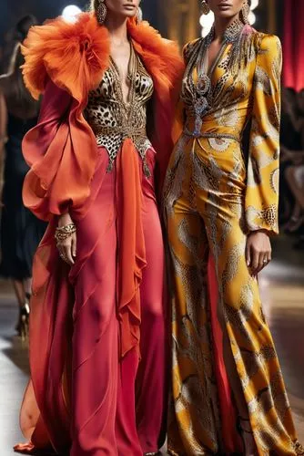 Fashion show ,the model and the actress are all dressed up for the catwalk,siriano,caftans,moschini,kaftans,gowns,abfab,Photography,General,Cinematic