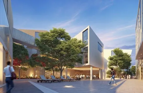 Modern Commercial Pedestrian Street,masdar,libeskind,renderings,csula,redevelopment,walt disney concert hall,mipim,medibank,mvrdv,segerstrom,broadmead,technion,damrosch,julliard,europan,unsw,calpers,n