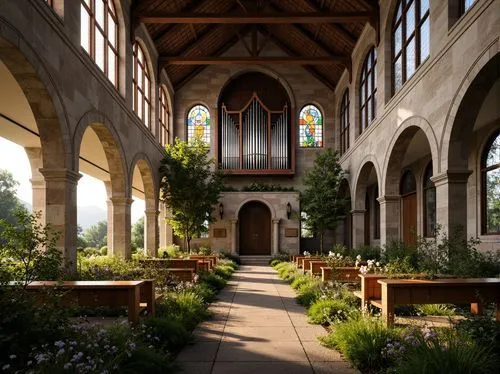 cloisters,cloister,narthex,sanctuary,monastery garden,abbaye,cloistered,monastic,forest chapel,hammerbeam,church painting,monastery,holy place,walsingham,ecclesiastical,altgeld,nunery,wooden church,ecclesiatical,chapel