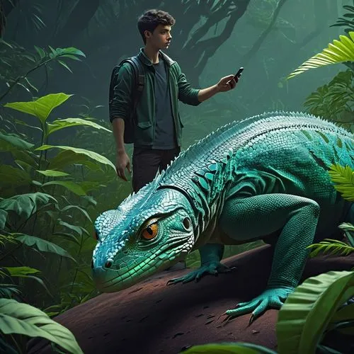 komodo,dino,jurassic,emerald lizard,giant lizard,komodo dragon,newt,landmannahellir,dinosaruio,sci fiction illustration,aligator,primeval times,green iguana,iguanidae,dinosaur,raptor,cg artwork,alligator,game illustration,reptile,Conceptual Art,Sci-Fi,Sci-Fi 11