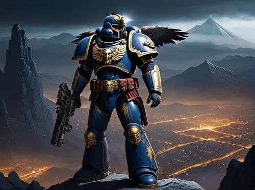 primaris,mandalorian,redemptor,dark blue and gold,garrus,ultramarine,sotha,goldar,cyrax,uther,jango,protoss,spaceguard,garrison,zentraedi,zavin,zeon,caeruleus,zeravshan,kuchak,Illustration,Black and White,Black and White 29