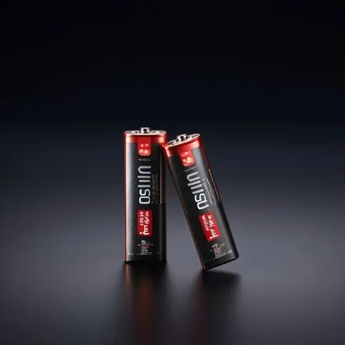 a fujitsu battery under the dark earth with dark sky background,two black batteries sitting on top of each other,the batteries,rechargeable batteries,batteries,medium battery,alakaline battery,aa batt