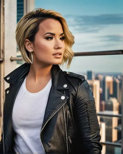 demi,demetria,demetrias,demis,leather jacket,devonne,lali,iheartradio,wilmer,chachi,daya,dinah,emeli,wanessa,unbroken,karol,nawal,renee,newstalkzb,allylic,Illustration,American Style,American Style 10