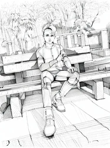 man on a bench,park bench,bench,outdoor bench,benches,male poses for drawing,girl sitting,picnic table,garden bench,comic style,coloring page,wooden bench,game drawing,line-art,animated cartoon,graphi