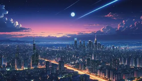 futuristic landscape,valerian,sky city,fantasy city,metropolis,skyline,cityscape,scifi,skycraper,city at night,evening city,city skyline,new world,earth rise,perseid,star sky,dream world,space art,perseids,tokyo city,Photography,General,Realistic