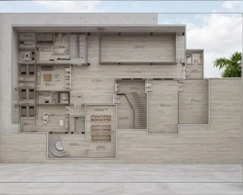 ONLY RENDER, NO CHANE PLAN,columbarium,egyptian temple,3d rendering,formwork,stucco wall,melnikov,iranian architecture,rough plaster,mausoleum,mausoleum ruins,cement wall,lasdun,stonemasonry,mausolea,