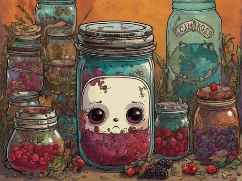 In a post-apocalyptic world, a scavenger finds a hidden stash of jam jars and realizes their immense value.,empty jar,terrarium,jars,jar,glass jar,tea jar,mason jar,candy jars,poison bottle,aquarium,h