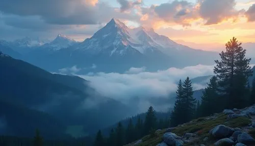 mountain sunrise,mountain landscape,landscape mountains alps,high alps,mountainous landscape,alpine landscape,shuksan,mountain peak,the alps,the beauty of the mountains,foggy mountain,foggy landscape,the landscape of the mountains,mountain scene,bernese alps,alps,autumn mountains,beautiful landscape,alpine sunset,cloud mountain,Photography,General,Realistic