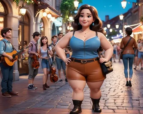 disney character,demi,tiana,gioeli,rockabella,real roxanne,charanga,moana,esmeralda,rosalita,pao,merida,alita,demetria,carmelita,girl in overalls,sonakshi,mater,sfm,wendla,Unique,3D,3D Character