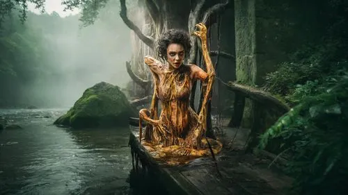 dryad,tiana,the enchantress,ballerina in the woods,african woman,photomanipulation,perched on a log,girl with tree,photo manipulation,african american woman,wood elf,polynesian girl,mother nature,water nymph,polynesian,photoshop manipulation,fantasy picture,celtic queen,nigeria woman,woman at the well