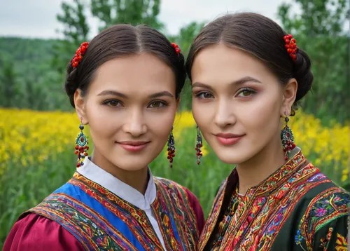 folk costumes,kyrgyz,russian folk style,folk costume,russian culture,tatarstan,eurasian,ukrainian,russian traditions,traditional costume,xinjiang,inner mongolian beauty,azerbaijan azn,kyrgyzstan som,uzbekistan,hulunbuir,russian holiday,kazakhstan,cossacks,two girls,Conceptual Art,Daily,Daily 10