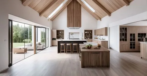 modern kitchen interior,modern kitchen,kitchen design,wood casework,kitchen interior,wooden beams,Photography,General,Realistic