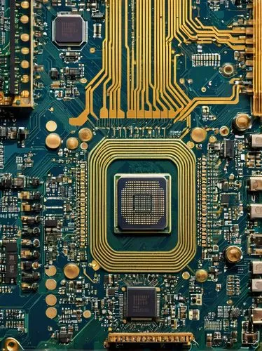 Microprocessor, MIPS architecture, circuit board, electronic components, wires, CPU, motherboard, computer chip, metal casing, intricate design, detailed texture, futuristic, high-tech, laboratory, sc