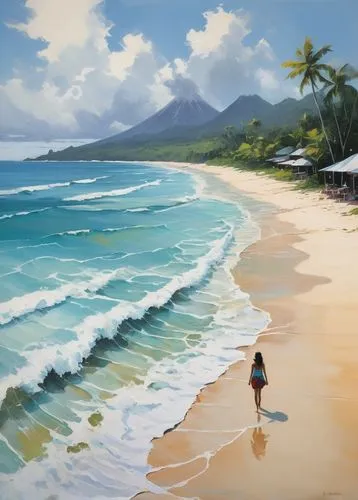 beach landscape,beach scenery,hawaii,mountain beach,world digital painting,dream beach,kailua,hanalei,beach background,donsky,beautiful beach,beautiful beaches,tropical beach,kekaulike,honolulu,waialae,tropical sea,molokai,paradise beach,hawai,Conceptual Art,Fantasy,Fantasy 10