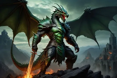 dragonlord,draconic,dragon of earth,draconis,draconian,draka,wyvern,destoroyah,brisingr,morgul,wyrm,dragonriders,tiamat,black dragon,elashyi,midir,drache,heroic fantasy,dragao,keeshan,Illustration,Realistic Fantasy,Realistic Fantasy 22