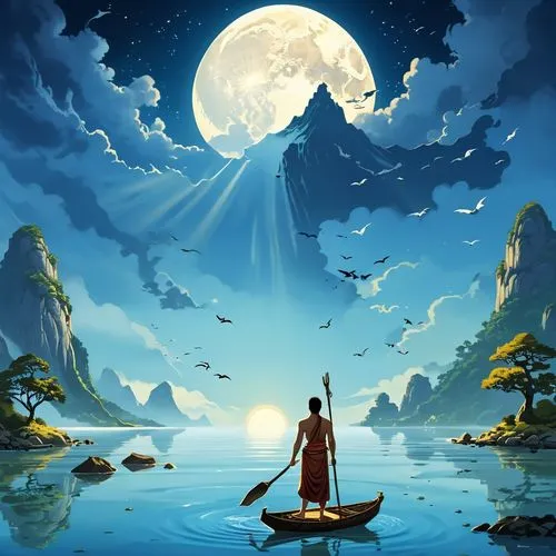 fantasy picture,world digital painting,cartoon video game background,fantasy art,fantasy landscape,moon and star background,landscape background,moonlit night,beautiful wallpaper,adrift,blue moon,background image,moonlit,the night of kupala,background images,dream world,dreamscapes,moonlight,hanging moon,moonesinghe,Illustration,Children,Children 04