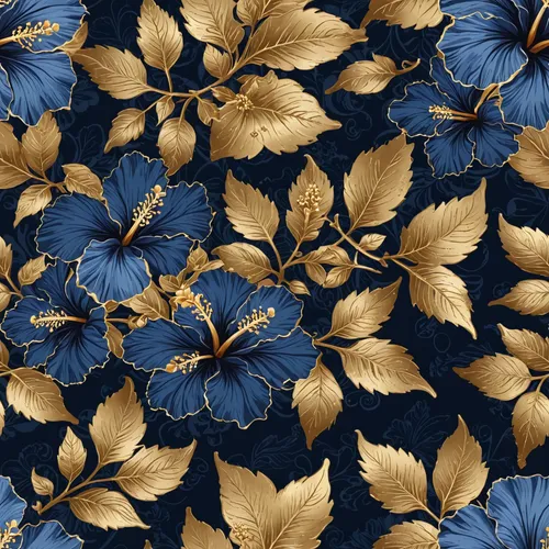 gold leaves,floral digital background,botanical print,dark blue and gold,damask background,kimono fabric,blossom gold foil,flowers pattern,seamless pattern repeat,japanese floral background,flower fabric,chrysanthemum background,embroidered leaves,gold foil laurel,background pattern,floral pattern,flowers png,fabric design,floral pattern paper,autumn pattern,Vector Pattern,Floral,Floral 04