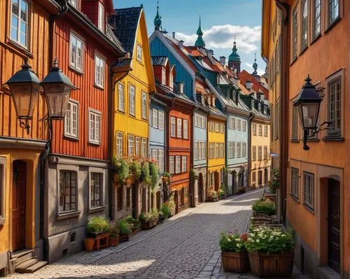 bryggen,bryggman,bryggeri,townscapes,uppsala,drottninggatan,scandinavia,half-timbered houses,freiburg,gatan,quedlinburg,copenhagen,trondheim,medieval street,bergen,denmark,riddarholmen,nurnberg,row of houses,altstadt,Photography,Documentary Photography,Documentary Photography 25