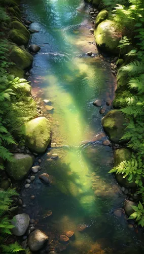 flowing creek,clear stream,mountain spring,flowing water,a river,water scape,Conceptual Art,Daily,Daily 32