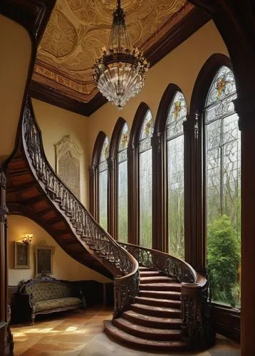 winding staircase,staircase,circular staircase,outside staircase,banisters,staircases,wooden stairs,luxury home interior,hallway,cochere,stairs,wooden stair railing,entryway,ornate room,upstairs,stairway,stairwell,foyer,banister,entrance hall,Conceptual Art,Daily,Daily 05