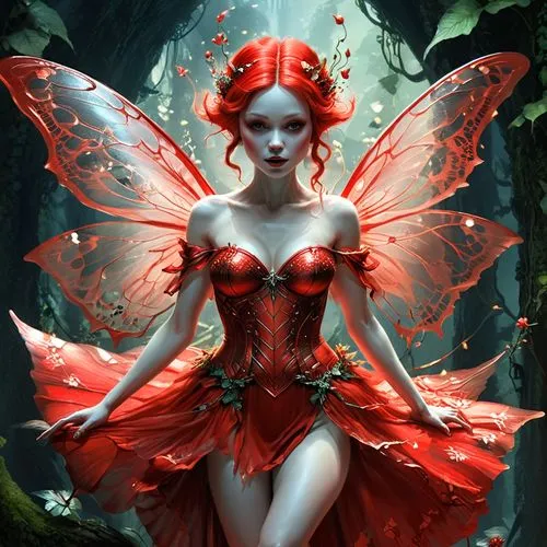 red butterfly,evil fairy,faerie,faery,fairy queen,seelie,Conceptual Art,Fantasy,Fantasy 02