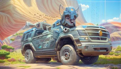 new vehicle,moottero vehicle,day of the dead truck,scrap truck,defender,off-road outlaw,rust truck,retro vehicle,explorer,kamaz,land vehicle,traveler,desert safari,cybertruck,nomad,raptor,pickup-truck,zil,special vehicle,warthog,Common,Common,Cartoon