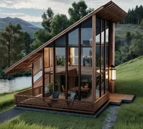 electrohome,the cabin in the mountains,small cabin,inverted cottage,timber house,wooden house,cubic house,grass roof,prefab,floating huts,house in the mountains,house in mountains,house by the water,s