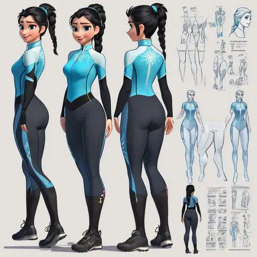 turnarounds,katara,suyin,concept art,korra,marmora,ssx,vector girl,wetsuit,alita,breeches,asami,brigette,jodhpurs,elastigirl,anthro,nessa,proportions,xeelee,elsa,Unique,Design,Character Design