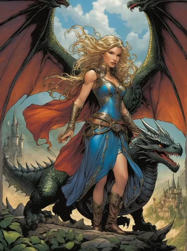 heroic fantasy,fantasy woman,fantasy art,dragon of earth,fantasy picture,dragon,gryphon,dragon li,dragon slayer,female warrior,fantasy portrait,dragons,black dragon,painted dragon,fantasy girl,green dragon,wyrm,harpy,fantasy warrior,draconic,Illustration,American Style,American Style 02