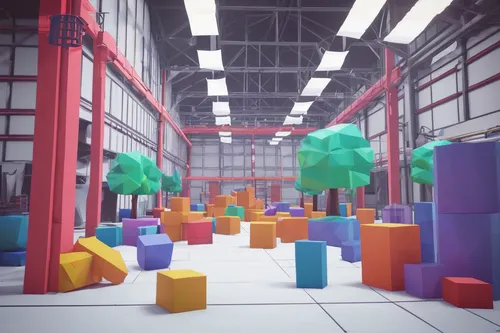 warehouse,3d render,cubes,bouncing castle,toy block,3d rendered,game blocks,blocks,play area,toy blocks,industrial hall,3d rendering,dream factory,factory bricks,cargo containers,play tower,bounce house,play yard,3d mockup,low-poly,Unique,3D,Low Poly