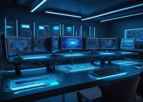 Modern computer architecture design, SARL CAD software, futuristic laboratory setting, sleek metal tables, ergonomic chairs, multiple monitors displaying circuit diagrams, wires and microchips scatter