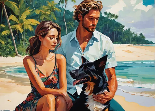 oil painting,oil painting on canvas,young couple,coconuts on the beach,romantic portrait,beautiful couple,art painting,man and wife,blue hawaii,photo painting,deserted island,south pacific,beach background,coconuts,coconut perfume,honeymoon,two people,romantic scene,girl and boy outdoor,beach landscape,Conceptual Art,Oil color,Oil Color 08