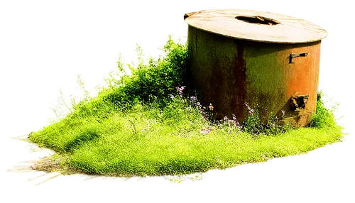 oil tank,block of grass,moss landscape,green waste,earth pot,lamp cleaning grass,pot of gold background,grassy,grass roof,grass,green wallpaper,waste container,hay barrel,wooden barrel,garden pot,wishing well,green energy,watering can,nature background,greenhut,Illustration,Realistic Fantasy,Realistic Fantasy 40