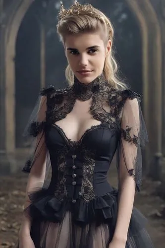 busty Woman 35 years old blonde round boobs and ass, smile, mini dress, push up, goth girl, black lipstick,gothic fashion,gothic dress,gothic woman,gothic style,gothic portrait,celtic queen,vampire wo