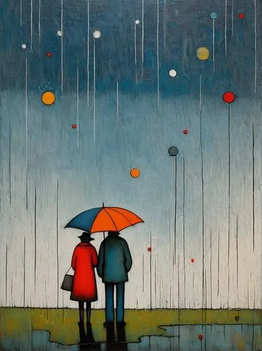 walking in the rain,umbrellas,man with umbrella,brolly,rainfall,rainswept,Art,Artistic Painting,Artistic Painting 49