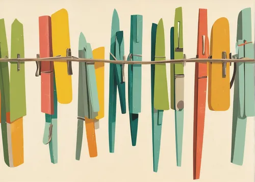 Create a poem inspired by the sound of clothespins gently clinking together in the afternoon breeze.,clothespin,clothespins,paint brushes,popsicle sticks,watercolor arrows,clothes pins,knitting needle